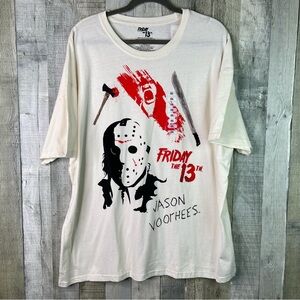 Friday The 13th XXL Cream Color Crewneck Short Sleeve Jason Voorhees T-Shirt